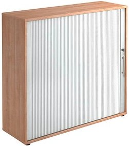 HAMMERBACHER Rollladenschrank nussbaum, silber 2 Fachböden 120,0 x 40,0 x 110,0 cm