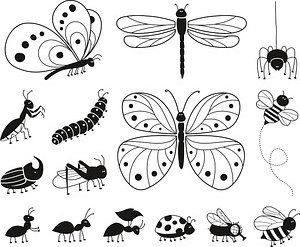 HEYDA Motivstempel-Set Insekten