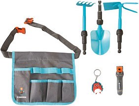 HAPPY PEOPLE® Spielzeug-Gartenwerkzeug Gardena Gürteltasche blau, schwarz, rot, grau