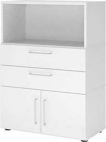 Thumbnail - HAMMERBACHER Regalschrank FlexWall, VFW38K1KG/W/W/BS weiß 80,0 x 40,0 x 109,8 cm, 1 St.