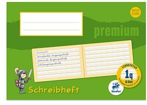 Staufen® Schreiblernheft Premium Lineatur 1q liniert DIN A5 quer ohne Rand, 16 Blatt, 1 St.