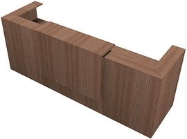 Thumbnail - Quadrifoglio Empfangstheke gerade, nussbaum 285,0 x 88,0 x 113,0 cm