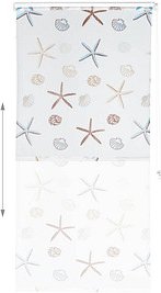 relaxdays Duschrollo OCEAN Muscheln, Seesterne 100,0 x 240,0 cm
