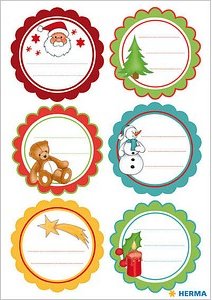 HERMA Aufkleber 15258 Geschenksticker Weihnachtsgrüße, 12 Etiketten