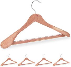 relaxdays Kleiderbügel braun, 5 St.