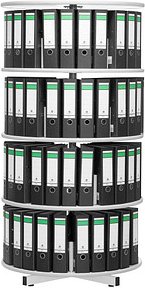 Gürkan Ordnerdrehsäule grau bis zu 96 Ordner, Etagen einzeln drehbar, H: 163,0 cm