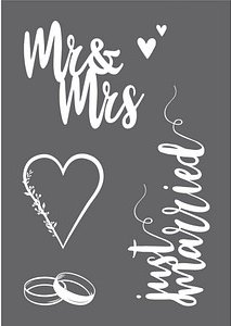 Thumbnail - Rayher Dekor-Schablone Hochzeit grau