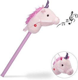 relaxdays Steckenpferd Einhorn rosa, lila, 1 St.