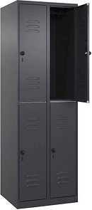 Thumbnail - CP Spind Classic Plus anthrazitgrau 080300-20 S10010, 4 Schließfächer 60,0 x 50,0 x 185,0 cm