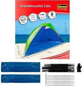 Idena Strandmuschel Lido, schwarz Kunstfaser, Kunststoff