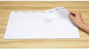RNK-Verlag Schreibtischunterlage Office - liniert & kariert weiß Papier 48,0 x 33,0 cm, 30 Blatt