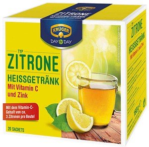 KRÜGER DAY by DAY Heißgetränk Zitrone Instanttee 20 Portionen