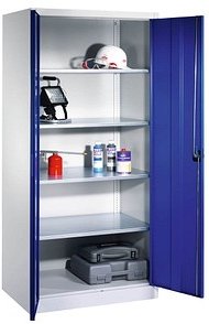 Thumbnail - CP Stahlschrank 8922-00 S10550 lichtgrau, enzianblau 93,0 x 60,0 x 195,0 cm, aufgebaut