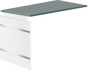 Kerkmann Anbautisch Priola grafit, weiß rechteckig 100,0 x 60,0 x 68,0 - 76,0 cm