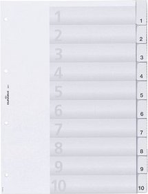 Thumbnail - DURABLE Ordnerregister DIN A4 Vollformat 1-10 transparent 10-teilig, 1 Satz