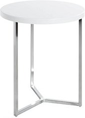 Thumbnail - HAKU Möbel Beistelltisch rund MDF-Platte weiß, chrom 45,0 x 45,0 x 54,0 cm, 1 St.