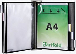 tarifold Wand-Sichttafelsystem 424107 DIN A4 schwarz mit 10 St. Sichttafeln