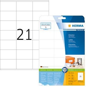 525 HERMA Etiketten 4361 weiß 70,0 x 42,0 mm