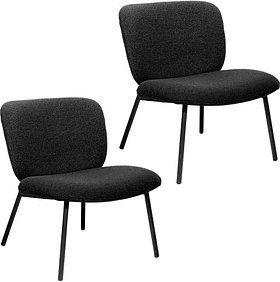 Sessel meet by Paperflow TWIST, gepolstert, B 600 x T 530 x H 420 mm, Stoff und Stahl, anthrazit/mattschwarz