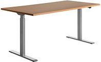 Topstar E-Table elektrisch höhenverstellbarer Schreibtisch buche rechteckig, T-Fuß-Gestell grau 160,0 x 80,0 cm