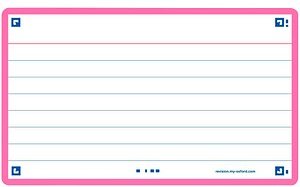 OXFORD Karteikarten FLASH 2.0 DIN A7 weiß, fuchsia liniert, 80 St.