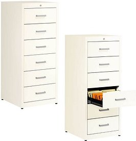 mauser client entry Karteischrank reinweiß 6 Schubladen 55,2 x 60,0 x 135,0 cm, 1 St.