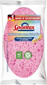 Spontex ColorMix Schwammtücher Naturfaser 60 °C waschbar, 3 St.