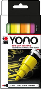 Marabu YONO NEON Acrylstifte-Set farbsortiert 1,5 - 3,0 mm, 4 St.