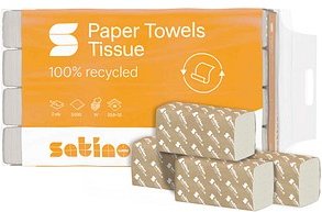 Satino Papierhandtücher 278541 HiCycle Interfold-Falzung 2-lagig 3.000 Tücher