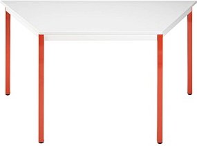 Thumbnail - SODEMATUB Mehrzwecktisch lichtgrau, rot Trapezform, Vierkantrohr rot, 70,0/140,0 x 70,0 x 74,0 cm