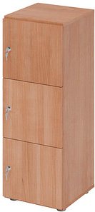 HAMMERBACHER Schließfachschrank nussbaum V234L3/N/N/DS, 3 Schließfächer 40,0 x 42,0 x 110,0 cm