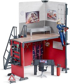 bruder bworld 62702 Feuerwehrstation mit Feuerwehrmann Spielfiguren-Set