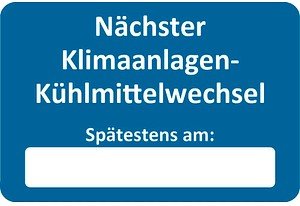 EICHNER Aufkleber Nächster Klimaanlagen-Kühlmittelwechse, blau/weiß, 250 St.