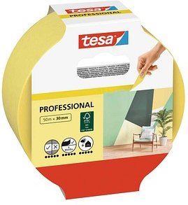 tesa PROFESSIONAL Malerband gelb 30,0 mm x 50,0 m 1 Rolle
