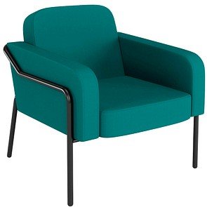 medso powered by PAPERFLOW Sessel MEDSO L Rund blau schwarz Kunststoff 75,0 x 74,3 x 73,6 cm, 1 St.