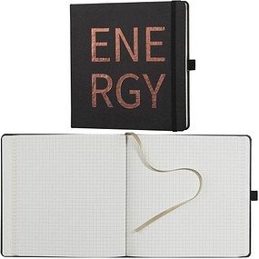 Lediberg Notizbuch ENERGY quadratisch kariert, schwarz Hardcover 240 Seiten, 1 St.