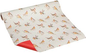 JUNG SCHÖNER VERPACKEN Geschenkpapier Robin Vögel mehrfarbig beidseitig bedruckt, 20,0 m