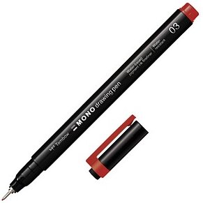 Tombow MONOdrawing Fineliner rot 0,35 mm, 1 St.