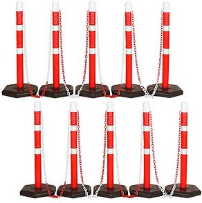 WIHEDÜ Absperrpfosten weiß/rot, 10 St.