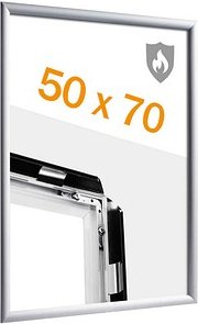 Thumbnail - SPRINTIS Brandschutz-Klapprahmen silber 50,0 x 70,0 cm, 1 St.