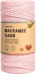 folia Makramee Garn altrosa Misty rose Ø 3,5 mm, 1 St.