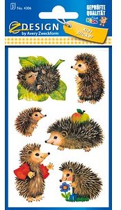 Thumbnail - AVERY Zweckform Aufkleber 4306 Igel, 18 Etiketten