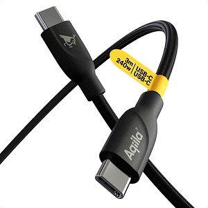 Thumbnail - Aqiila® CB13 Ladekabel schwarz, Kabellänge: 3,0 m, 240 Watt