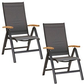 BEST Klappstühle mit Armlehnen Cavalese anthrazit, Metall, 2 St.