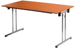 Thumbnail - SODEMATUB Mehrzwecktisch kirschbaum rechteckig, Rundrohr chrom, 160,0 x 70,0 x 74,0 cm