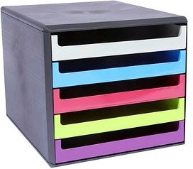 Thumbnail - M&M Schubladenbox grau, grün, orange, blau, rot 30057680, DIN A4 mit 5 Schubladen