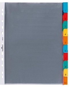 Thumbnail - DURABLE Ordnerregister DIN A4 Vollformat, Überbreite blanko transparent 10-teilig, 1 St.