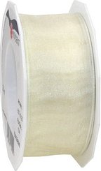 PRÄSENT Geschenkband Four Seasons seidenmatt creme 40,0 mm x 25,0 m