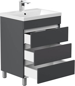 Thumbnail - POSSEIK Waschbecken mit Unterschrank FELLINI 70 grafit 70,0 x 48,0 x 83,5 cm