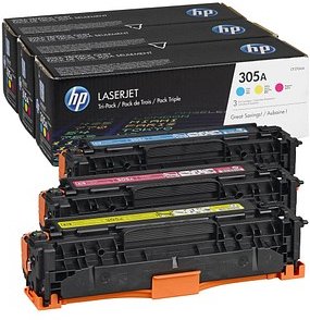 HP 305A (CF370AM) cyan, magenta, gelb Tonerkartuschen, 3er-Set